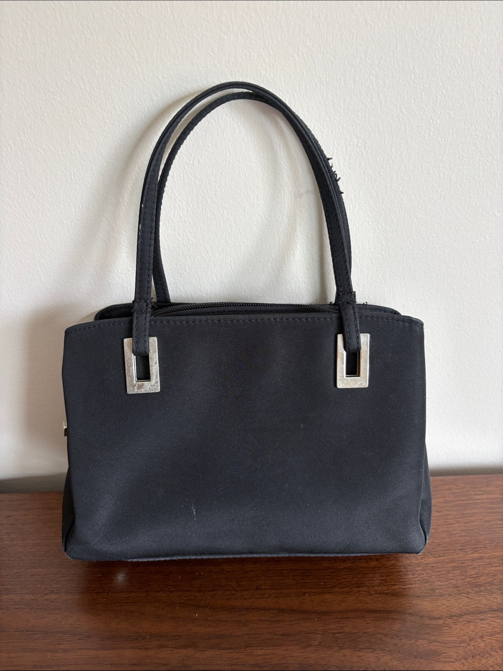 Cherokee Black Structured Shoulder Bag with Silver Accents